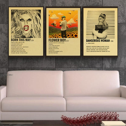 Classic Music Band Singer Poster Kraft Paper Retro Music Album Posters
